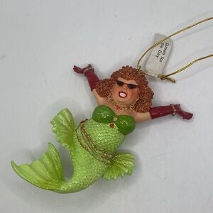 December Diamonds "Queen for the Day" Green Glitzy Mermaid  Ornament. No box
